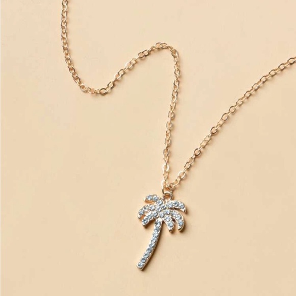 Gold Palm Tree Necklace - Picture 2 of 3